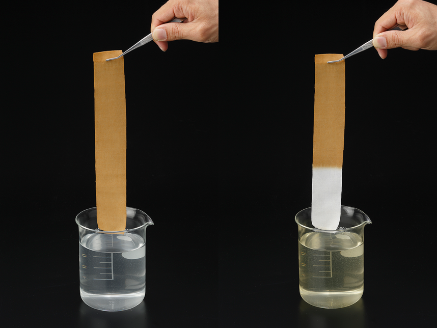 しょうゆのシミを酸素の洗剤サンソリキで落とす実験