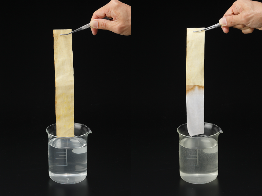 カレーのしみを酸素の洗剤サンソリキで落とす実験