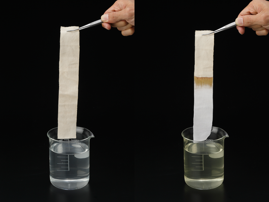 コーヒーのしみを酸素の洗剤サンソリキで落とす実験