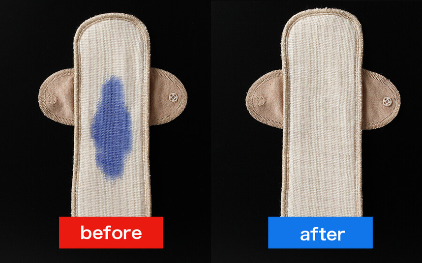 布ナプキンの血液やしみを落とす酸素の洗剤サンソリキ