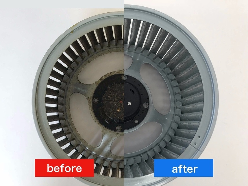 ガスくちにサンソリキを使用したビフォーアフターです