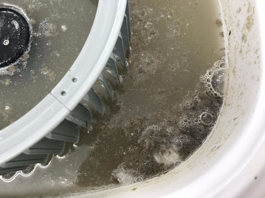 油汚れにホコリが絡まってた証拠が！