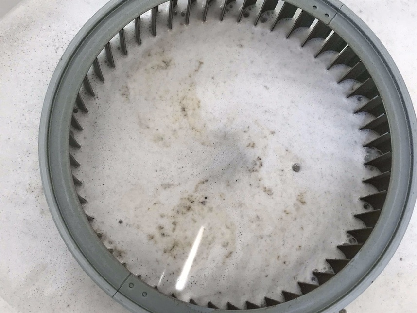 すぐに汚れが浮いてきました