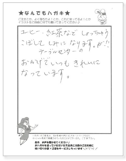 サンソリキを使用したお客様からのはがき