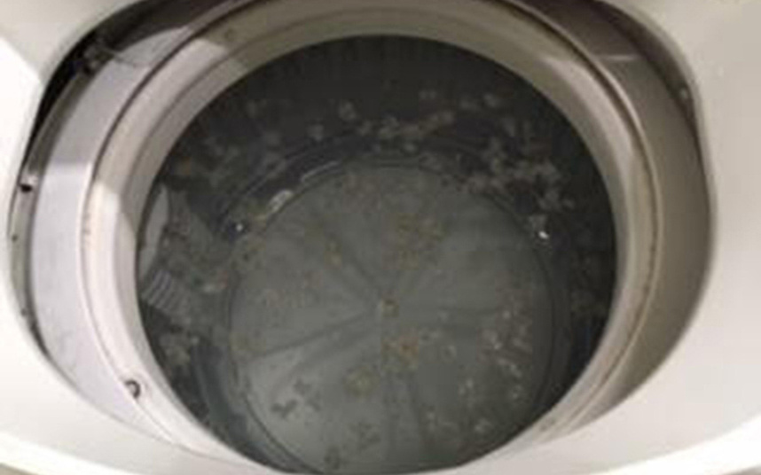 5.浮き上がってきた汚れをネットで回収